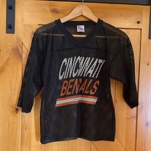 Vintage Cincinnati Bengals Black Mesh Jersey Top